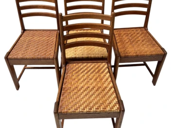 Four Modernist Art Deco Dining Room Chairs by Bas van Pelt for My Home, 1930s